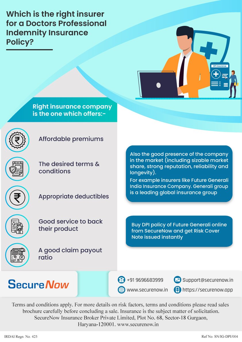 Right insurer for buying doctor professional indemnity insurance.
